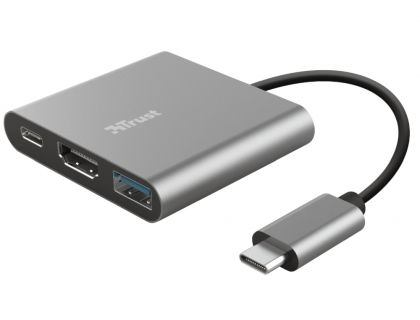 Адаптер Trust Dalyx 3-in-1 USB-C Gray