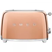 Тостер SMEG 50's Style, TSF01RGEU, 2 филии, 950 W, Розово злато