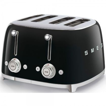 Тостер SMEG 50's Style, TSF03BLEU, 4 филии, 2000 W, Черен