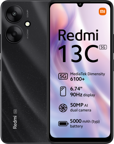 Xiaomi Redmi 13C 5G 4GB RAM 128GB Dual Sim Black