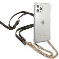 Калъф Original Faceplate Case Guess GUHCP12MKC4GSGO iPhone 12/12 Pro Transparent Gold Chain
