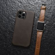 Калъф iCarer Leather Oil Wax iPhone 13 Pro Max Coffee
