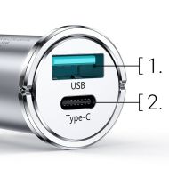 Зарядно устройство за кола Joyroom C-A45 Mini USB Type-C/USB 20W QC3.0 Blue