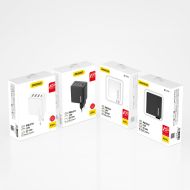 Dudao Quick Wall Charger 20W - захранване за ел. мрежа с 3хUSB-A и USB-C изходи и технология за бързо зареждане (черен)