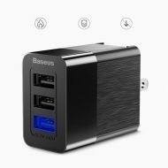 Адаптер Baseus Duke Travel Charger Adapter Exchangeable Plug 3x USB Black