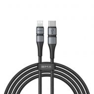 Кабел Baseus BMX MFI Cable Durable Nylon Braided Wire USB Type C PD 18W / Lightning 1.8m gray (CATLSJ-BG1)